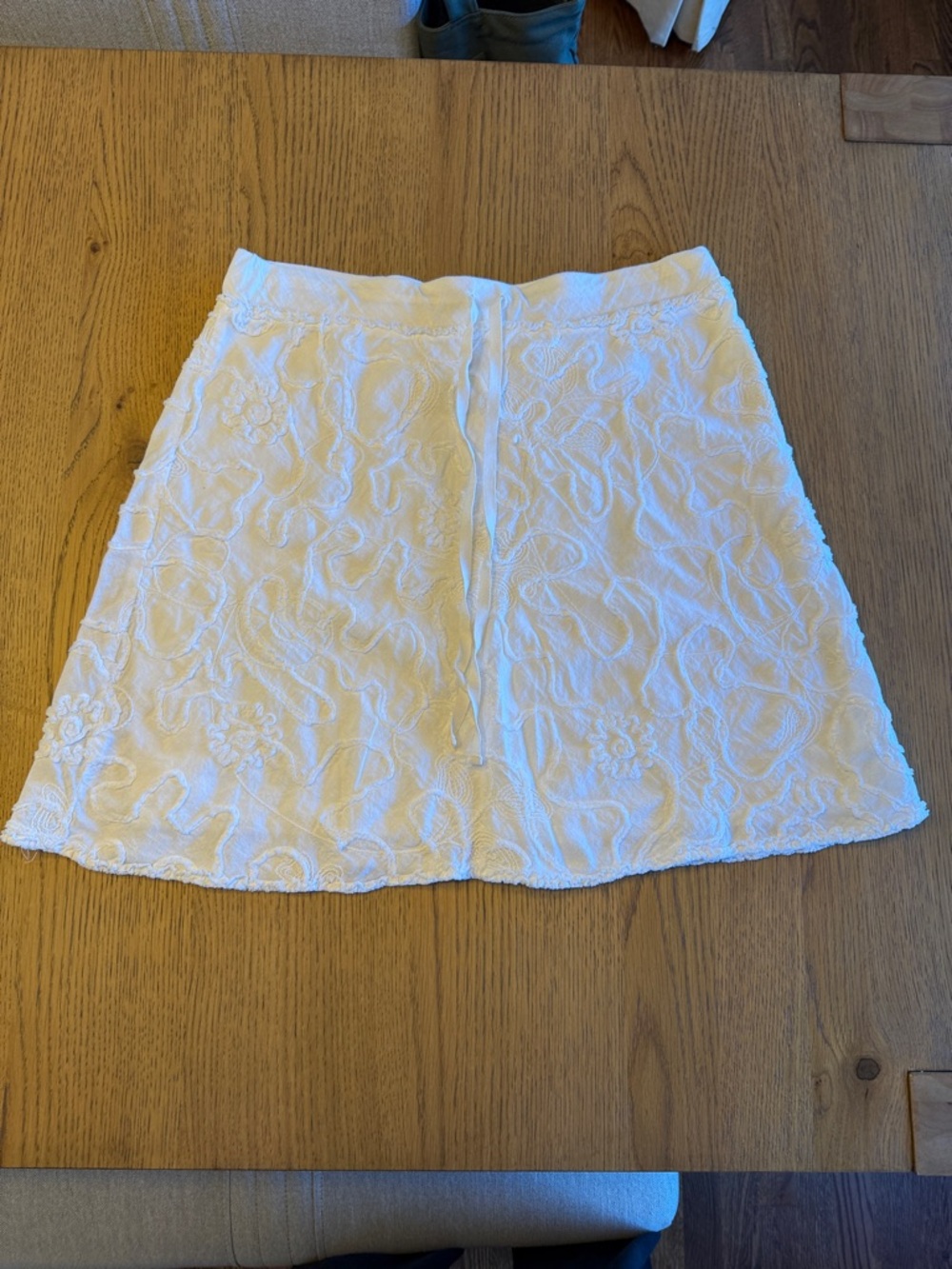 Max Studio White Embroidered Circle Skirt